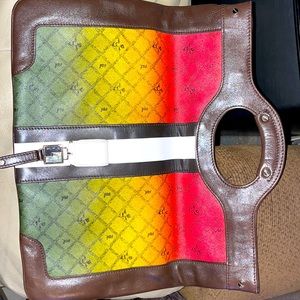L.A.M.B. by Gwen Stefani “Rasta” clutch/tote bag